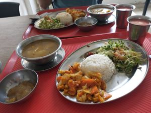 Lunch about 1200 pesos/ person at Govinda's in Pereira