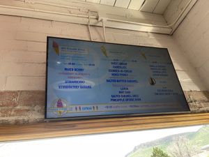 Vegan flavors on the right corner  at Happy Cones in Golden