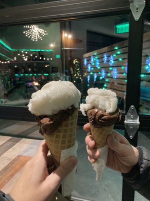 Vanilla and chocolate Oreo  at Happy Cones in Golden
