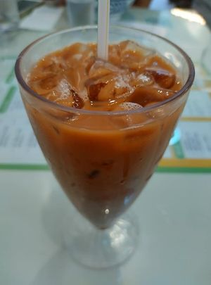Iced Oat Milk Tea 凍燕麥奶茶 at Ben Zhen Vegetarian Cafe 新本真茶餐室 in Hong Kong Island