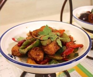 Vegan Sichuan Spicy Chicken 川味麻辣素雞 at Ben Zhen Vegetarian Cafe 新本真茶餐室 in Hong Kong Island