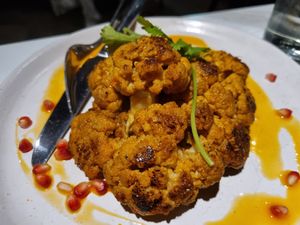 Flamed cauliflower, nice. at Zaab in Braddon