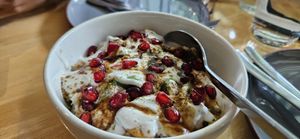 Vegan Dahi Bhalla (Dahi Vada) at e'woke in Hyderabad