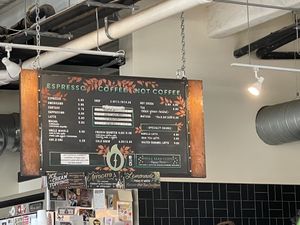 Coffee menu at Fuego Coffee Roasters in Rochester