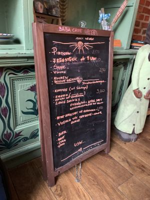 Menu at BABA Handmade Cafe in Leipzig