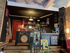 Counter at BABA Handmade Cafe in Leipzig