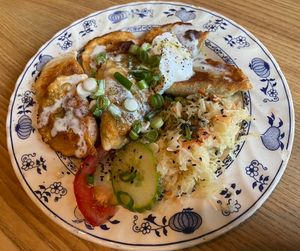 Vegan pierogi   at BABA Handmade Cafe in Leipzig