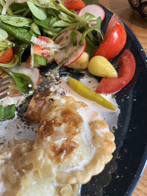 Polish dumplings were deliciously moist  at BABA Handmade Cafe in Leipzig