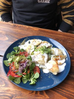 Pieroggi stuffed with kraut - yum! 10/10  at BABA Handmade Cafe in Leipzig
