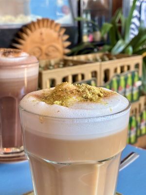 Pistazien Latte  at BABA Handmade Cafe in Leipzig