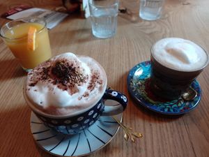 Kakao und baba kaffee at BABA Handmade Cafe in Leipzig
