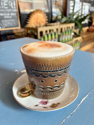 Cappuccino  at BABA Handmade Cafe in Leipzig