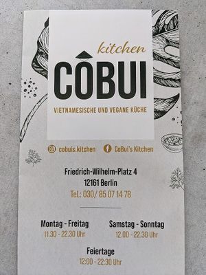 Menu at CoBuis Kitchen in Berlin