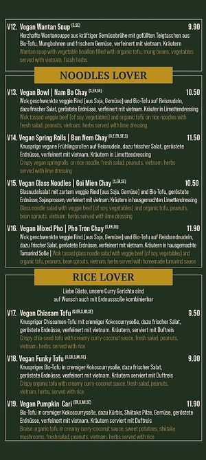 Vegan menu at CoBuis Kitchen in Berlin