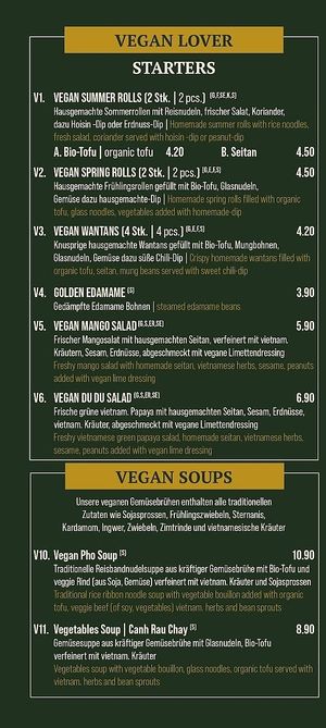 Vegan menu at CoBuis Kitchen in Berlin