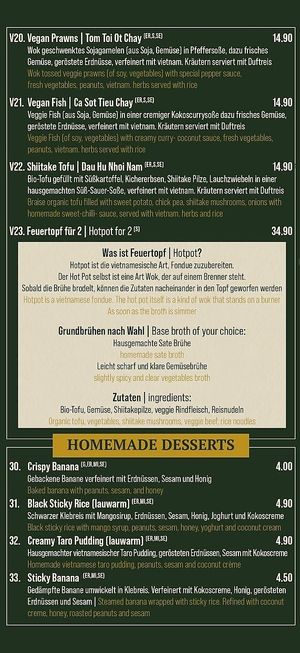 Vegan menu at CoBuis Kitchen in Berlin