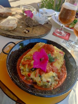 Zuccini lasagne at Organic in Mallorca