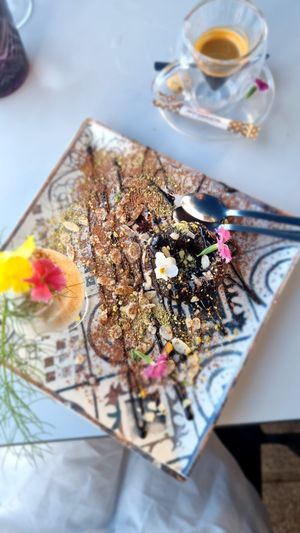 Home made ice cream and vegan lava cake at Organic in Mallorca