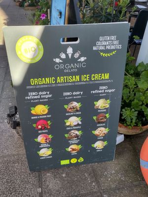 Various ice creams at Organic in Mallorca