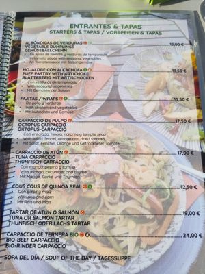 Octopus on the menu at Organic in Mallorca