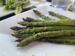 Asparagus with truffle oil at Hey Neighbor in Eugene