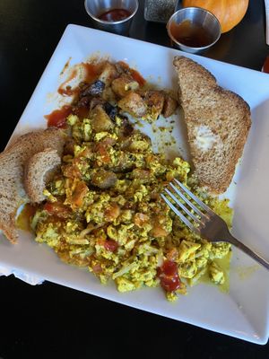 Margarita tofu scramble after being devoured    at Cornucopia's Noshery in Amityville