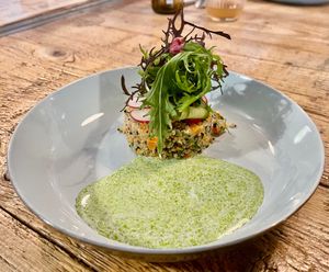 Tartaar van gerookte wortel, quinoa, dille, yoghurt  at Yasai Gent  in Ghent