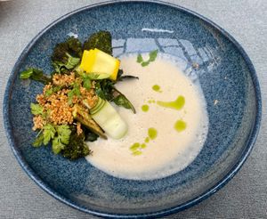 Menu Roof Food zomer 2025 - Hartig: Courgette - broccoli - gist - quinoa at Yasai Gent  in Ghent