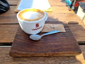 Coffee with oat milk at Esquina in Lanzarote