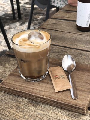 Iced coffee latte  at Esquina in Lanzarote