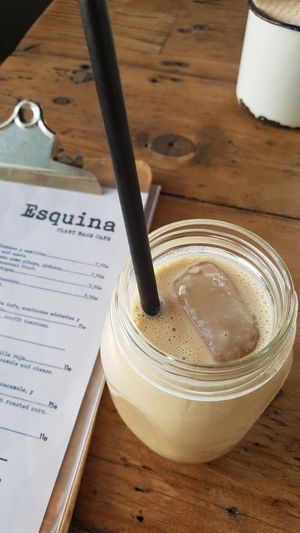 Gofia, banana, peanut and cashew smoothy at Esquina in Lanzarote