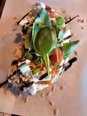 Pan con vegan queso at Esquina in Lanzarote