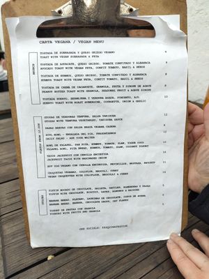 Menu in early Feb 2024 at Esquina in Lanzarote