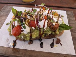 Avocado toast at Esquina in Lanzarote