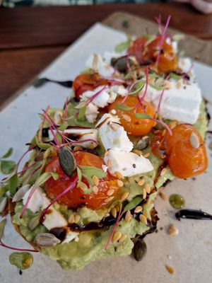 Tostada avocado at Esquina in Lanzarote