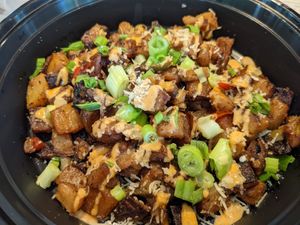 Breakfast hash at Mo' Brunch + Brews in Houston