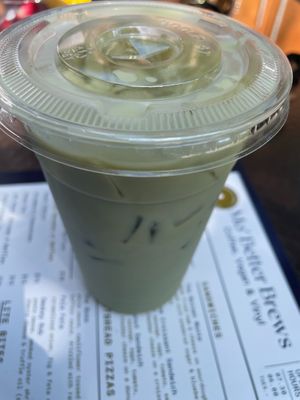 Green tea matte. at Mo' Brunch + Brews in Houston