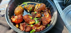 Crispy smashed papas at Mo' Brunch + Brews in Houston