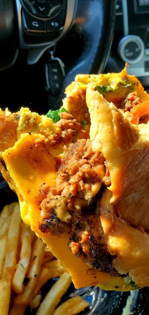 Coltrane sandwich, up close at Mo' Brunch + Brews in Houston