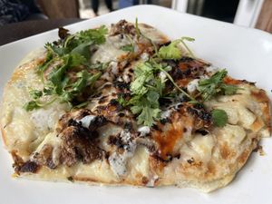 The Boss (flatbread pizza) at Mo' Brunch + Brews in Houston