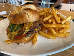 Breakfast Croissant (forgot the actual name of the dish) at Mo' Brunch + Brews in Houston