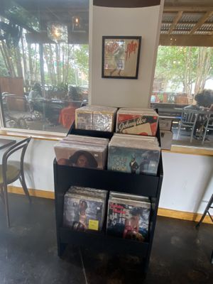 Records for sale  at Mo' Brunch + Brews in Houston