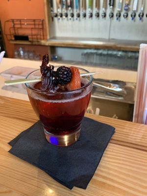 Hibiscus Mimosa, yummy! at Mo' Brunch + Brews in Houston