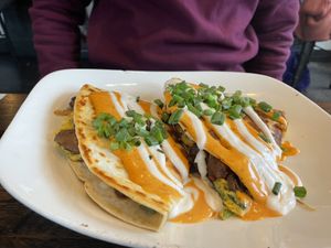 Breakfast quesadilla !  at Mo' Brunch + Brews in Houston