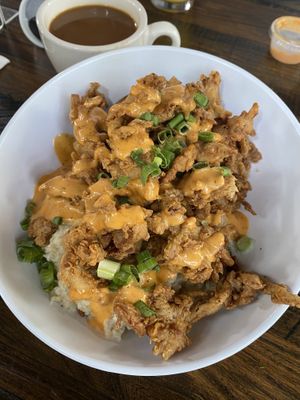 Shrooms & grits  at Mo' Brunch + Brews in Houston