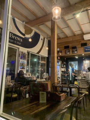 View of the inside from the patio  at Mo' Brunch + Brews in Houston