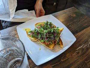 Avocado toast. at Mo' Brunch + Brews in Houston