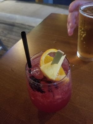 Purple Rain cocktail so pretty! at Mo' Brunch + Brews in Houston