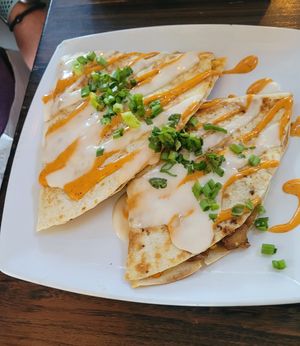 Breakfast quesadilla--mmmmmmm at Mo' Brunch + Brews in Houston