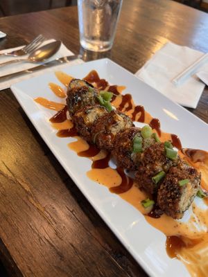 We were too excited and jumped in before taking the pic! Crazy good flavors.  at Mo' Brunch + Brews in Houston